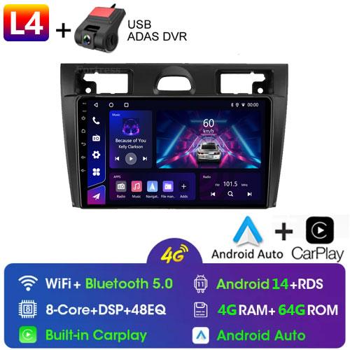 For Ford Fiesta Mk VI 5 Mk5 2002 - 2008 Car Radio Multimedia Video Player Navigation Stereo GPS Android14 No 2din 2 Din Dvd