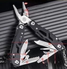 Survival Multitool - 24-in-1 Stainless Steel Folding Pliers with Tactical Design for Outdoor Camping, Hunting, Emergency