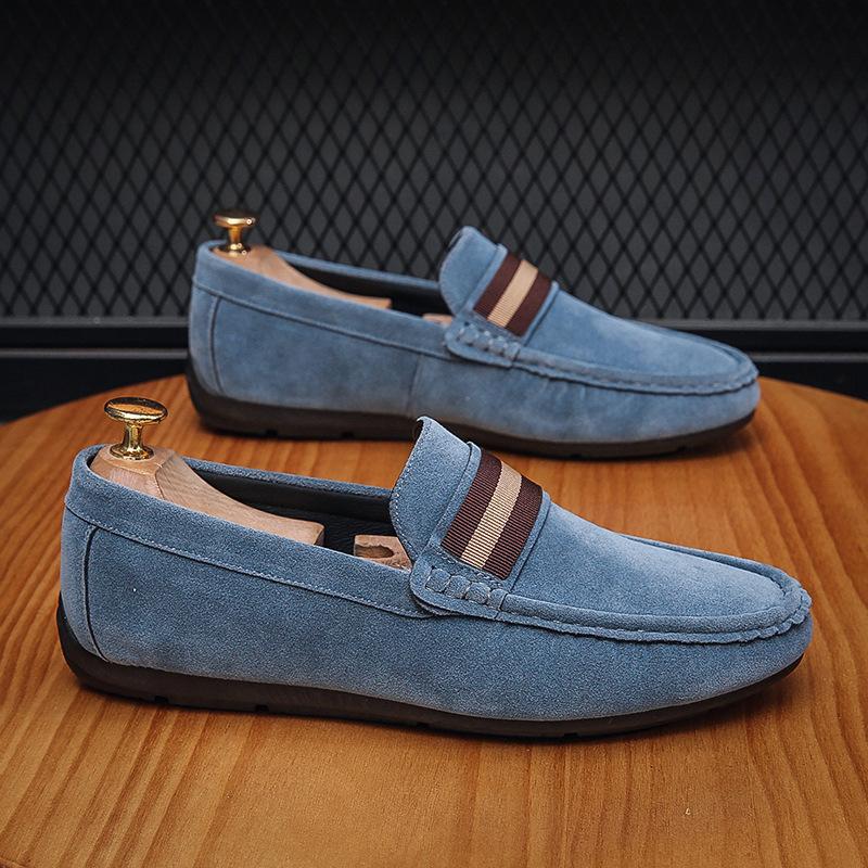 Spring new British matte suede summer casual leather shoes velvet cotton shoes Doudou shoes 39