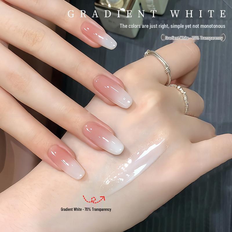 2025 Trendy Translucent Milky White Nail Gel – Eggshell Jelly Effect