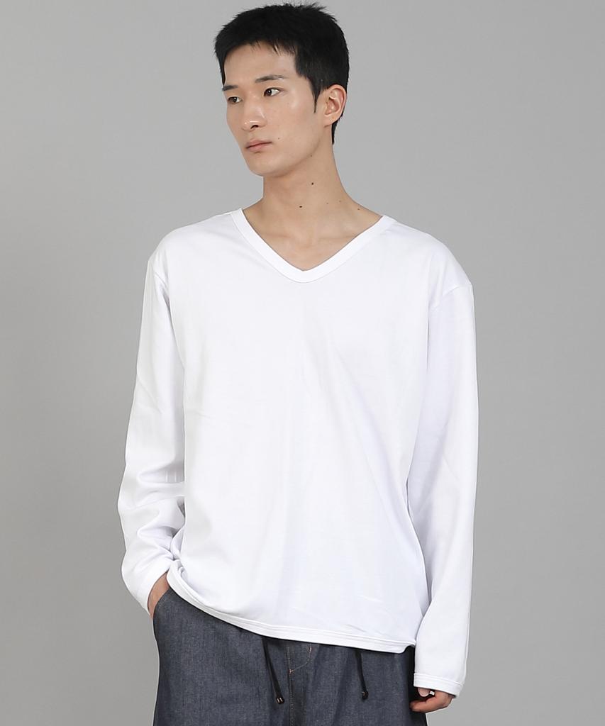 Seinteukeulu Plain V-Neck Sweatshirt Rvs-874 White