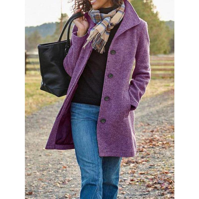 Autumn and winter orders surge thickened woolen women's coat medium and long quality coat wish