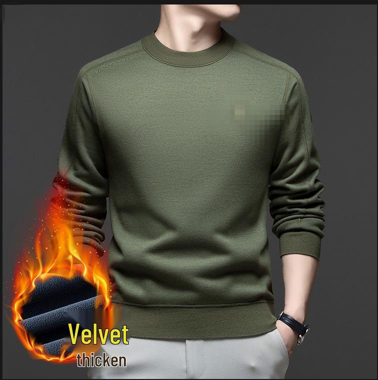 2025 Autumn Men s Round Neck Long-Sleeve Hoodie T-Shirt - Fashionable Casual Dad s Outfit M