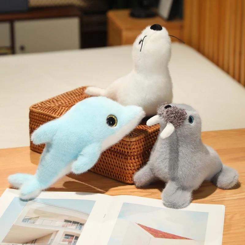 New 22/30cm Lovely Sea Lions Dolphin Seahorse Plush Toys Stuffed Soft Cute Animal Dolls Sofa Decor for Children Gifts