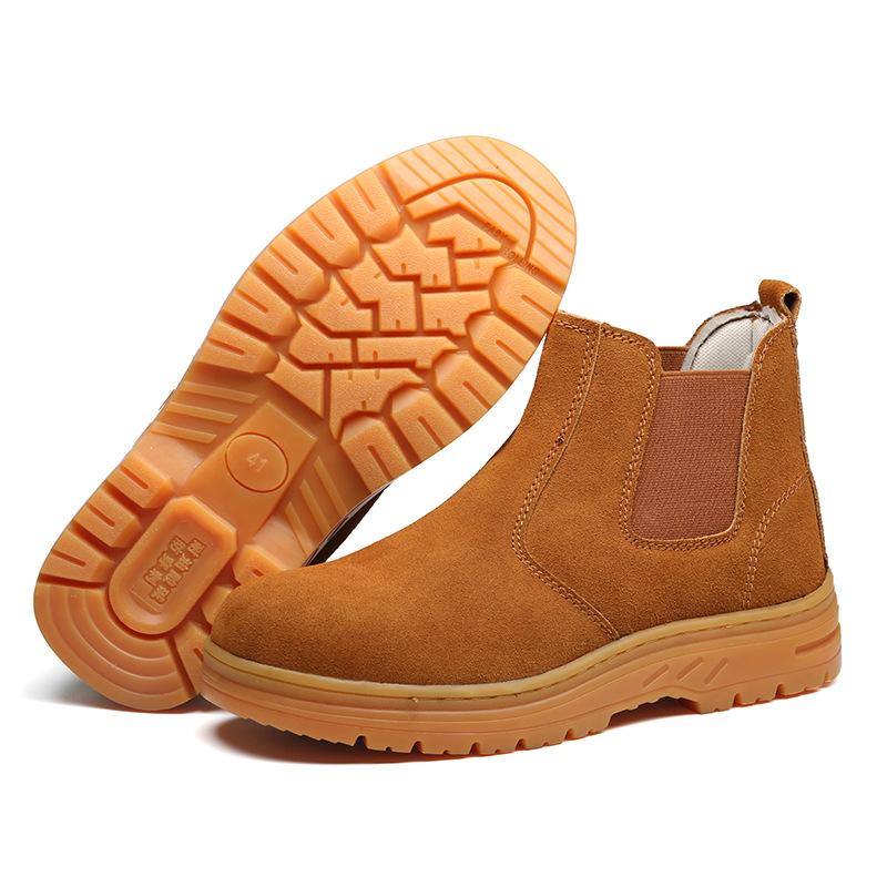 Labor Insurance Shoes, Steel Baotou Anti-smash and Anti-puncture Safety Shoes, Anti-velvet Cowhide Welder Protective Shoes