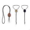 PU Bolo Tie Necktie Costume Adjustable for Birthday Dancing Anniversary Women Men