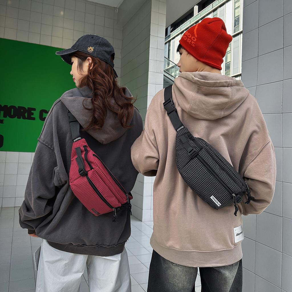 Breast Bag Men'S Trendy Brand Shoulder Messenger Bag Couple Student Casual Satchel Sports Cycling Fanny Pack Mobile Phone Bag Women