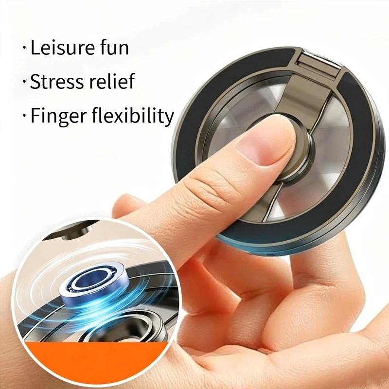 1Pcs 360° Rotating Stand Foldable Double-Sided Phone Holder With Strong Magnet Finger Grip For Phone 17/16/15/14/13