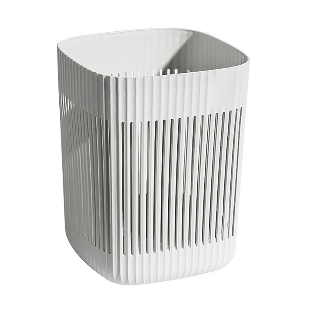 Plastic Wastebasket Trash Can Hollow Design Open Top Waste Container Large Capacity Garbage Bin for Bedroom Bathroom