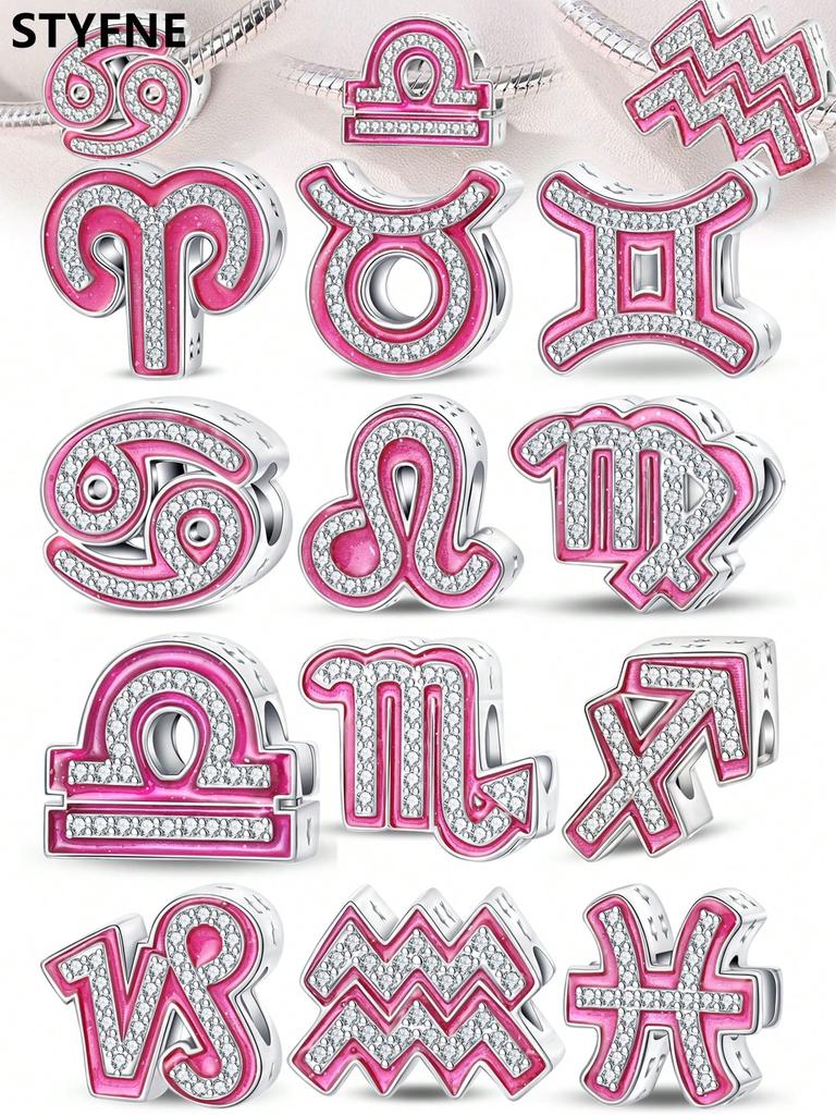 Charm Bead Components Plata Pink symbol Bead Components Charm Bead Component Copper Metal Plated Compatible With Charm Bead Components Copper Metal