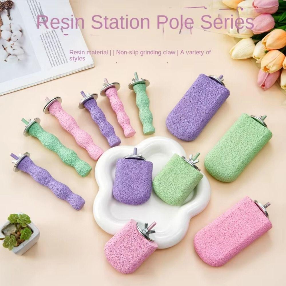 Non-slip Paw Grinding Sticks Resin Jumping Platform Bird Teeth Chew Toy Pet Bird Supplies