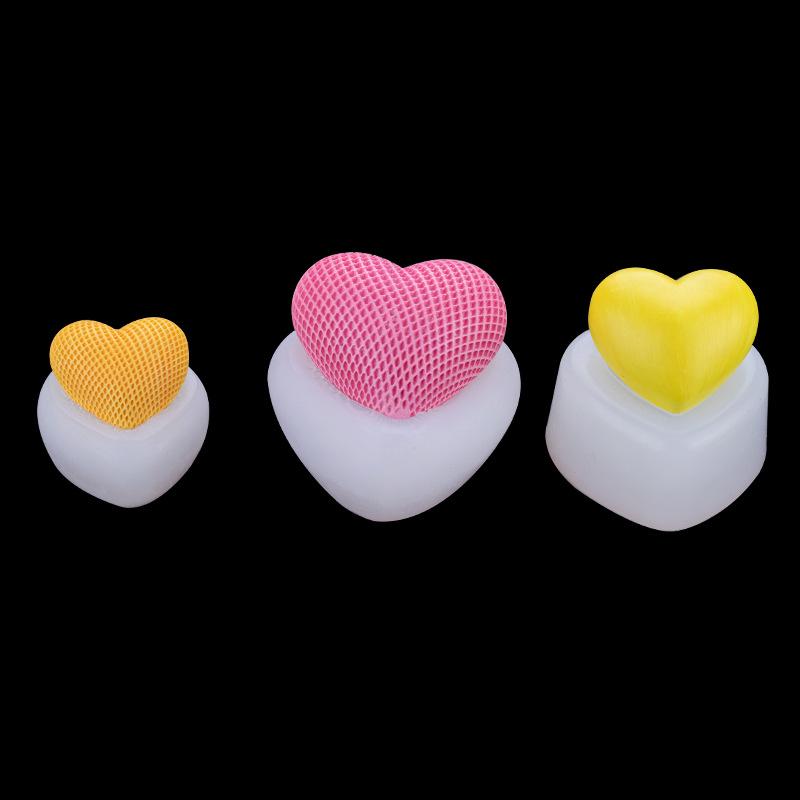 3D silikonová forma ve tvaru srdce sada pro svíčky, mýdlo, kadidlo, sádru, fondán & čokoládu