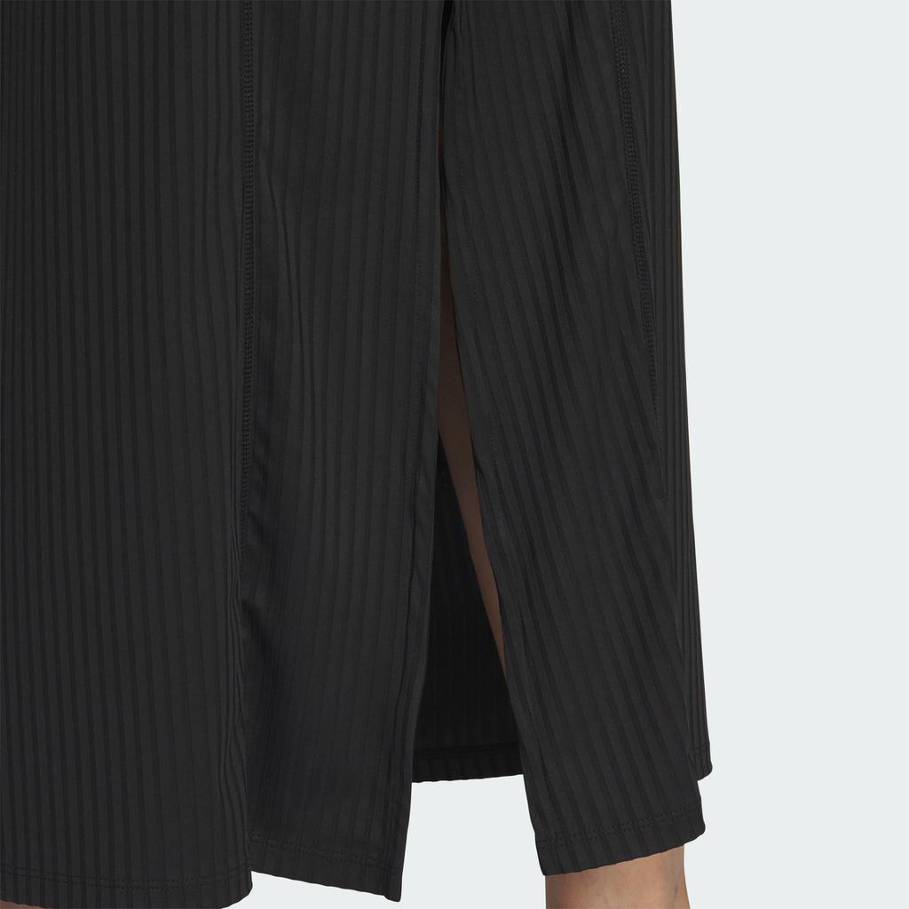 adidas Cool Feeling Logo Short Sleeve Dress, Quick-Dry Ribbed Crew Neck, Casual Sport Women Black JD5278