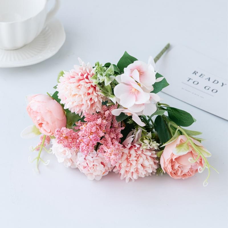 

Искусственные Цветы Фестиваль Декор Дом Комната Настольная Ваза Свадебный Венок Сад На Улице Арка из Роз Пион Свадебный Букет Скрапбукинг 1 pc розовый