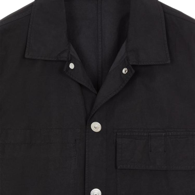 STONE ISLAND Button Down Shirt Black Men Tops 781511729-V0029
