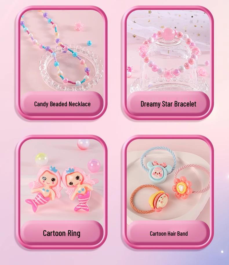 Children's DIY Bracelet Beading Kit – Handmade Material Toys for Girls, Ideal Christmas or 7th Birthday Gift, New Year's Present.