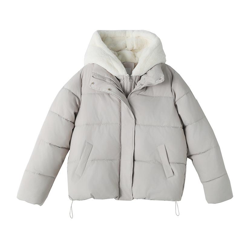 

Новый зимний стиль Женское плюшевое хлопковое пальто с капюшоном, имитирующее двойку, Хлопковая куртка, Модная универсальная куртка XXL