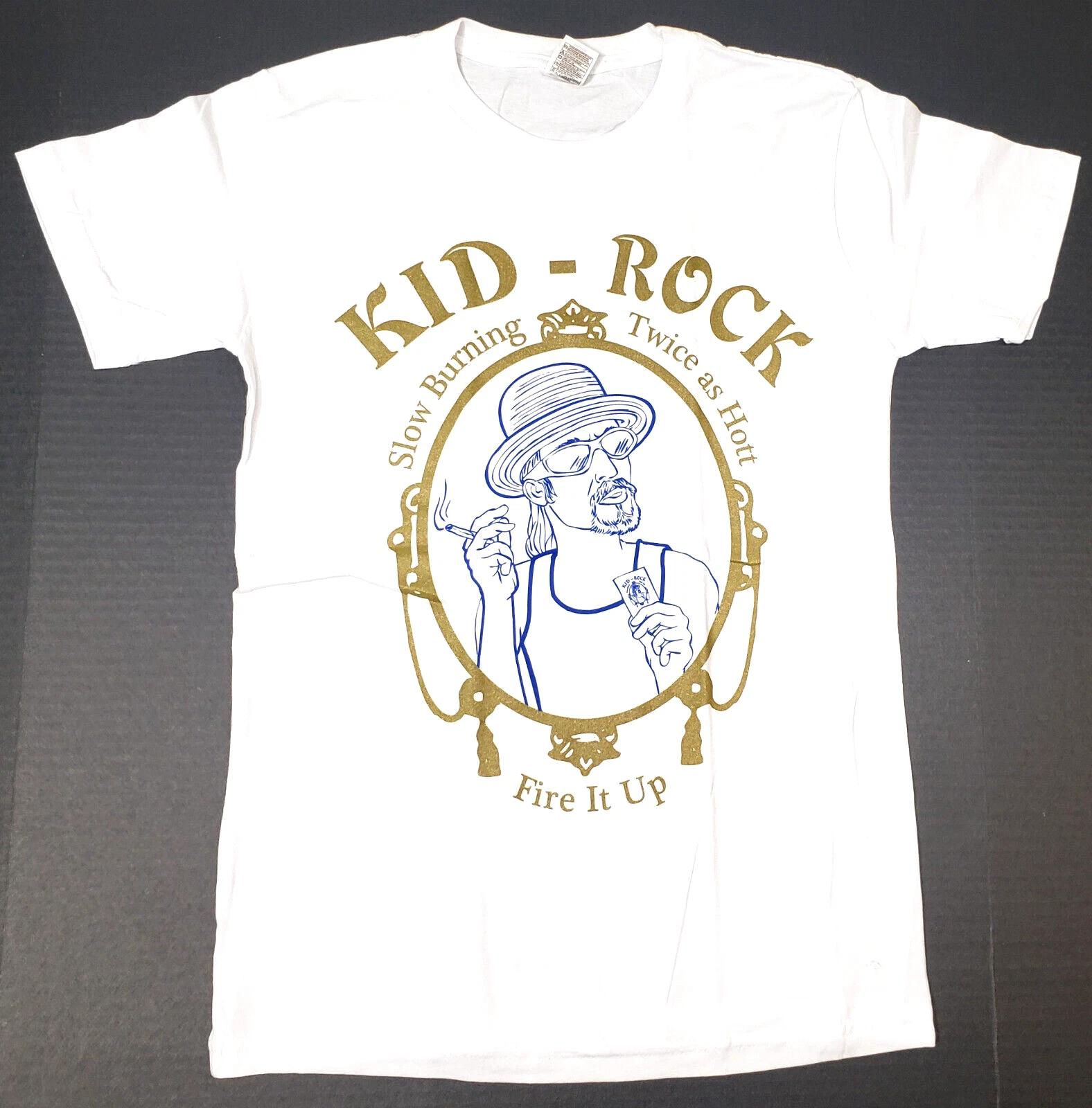 KID ROCK T-shirt Fire It Up Licensed Tee Men s Slim Fit SMALL White New XXL