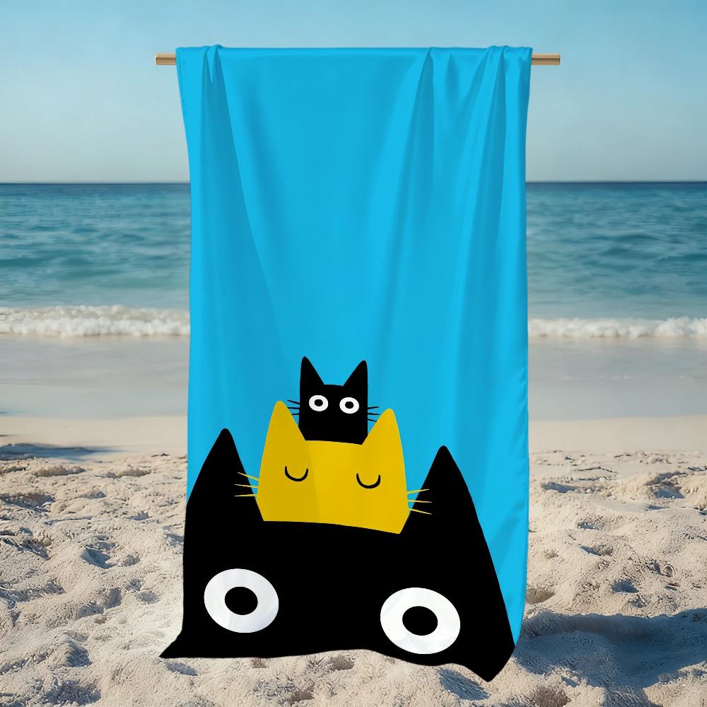 fahion funny cute cat M-Merle Goll art Towel Beach Quick Dry Soft Pool Towels Gift for Travel Gym Shower Camping sports