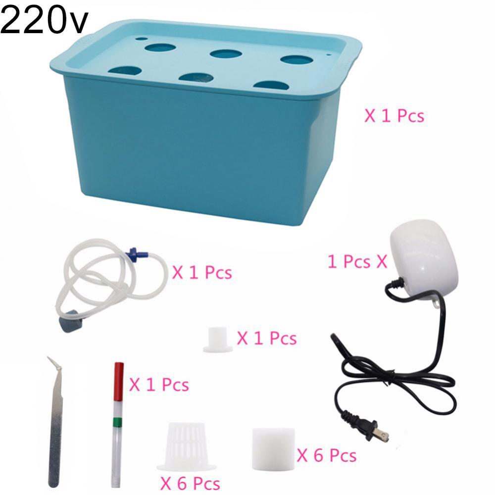 110/220V 6-Holes Static Plant Site Hydroponic Nursery Pot Growing Box Hydroponic Systems Kit Soilless Cultivation Box Indoor