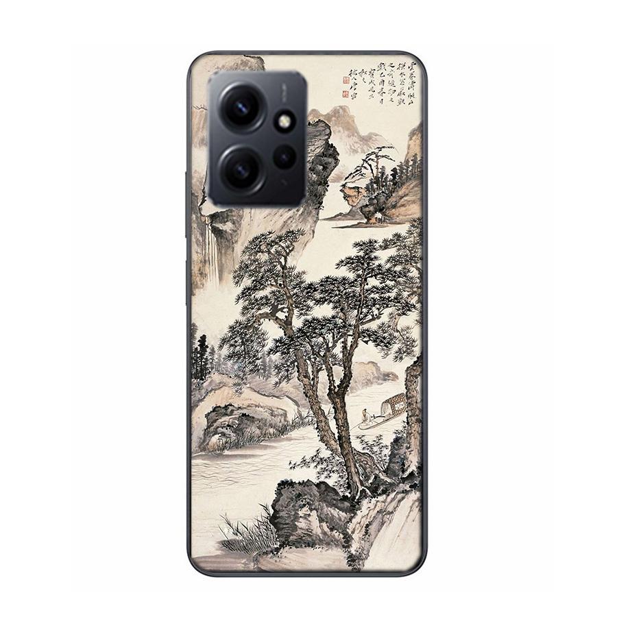 Chinese Style ink Painting Art Phone Case For Redmi 12 13C 12C 15C 9 10 10C Note 13 Pro Plus 14 15 Pro 9T 9C 9A TPU Soft Cover C