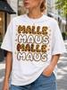 Malle Maus Leopard Typography Tee With Orange Hearts Sparkle Accents And Bold Repeated Gerunisex Words Unisex All TShirt