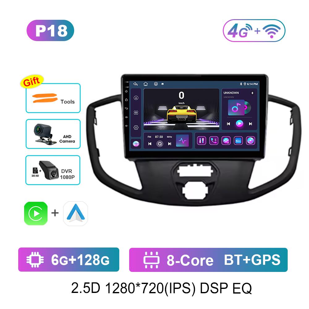 GPS Navigation Android Intelligent System for Ford Transit 2015 Car Radio Multimedia Player WiFi HD Touch Screen 4G Head Unit