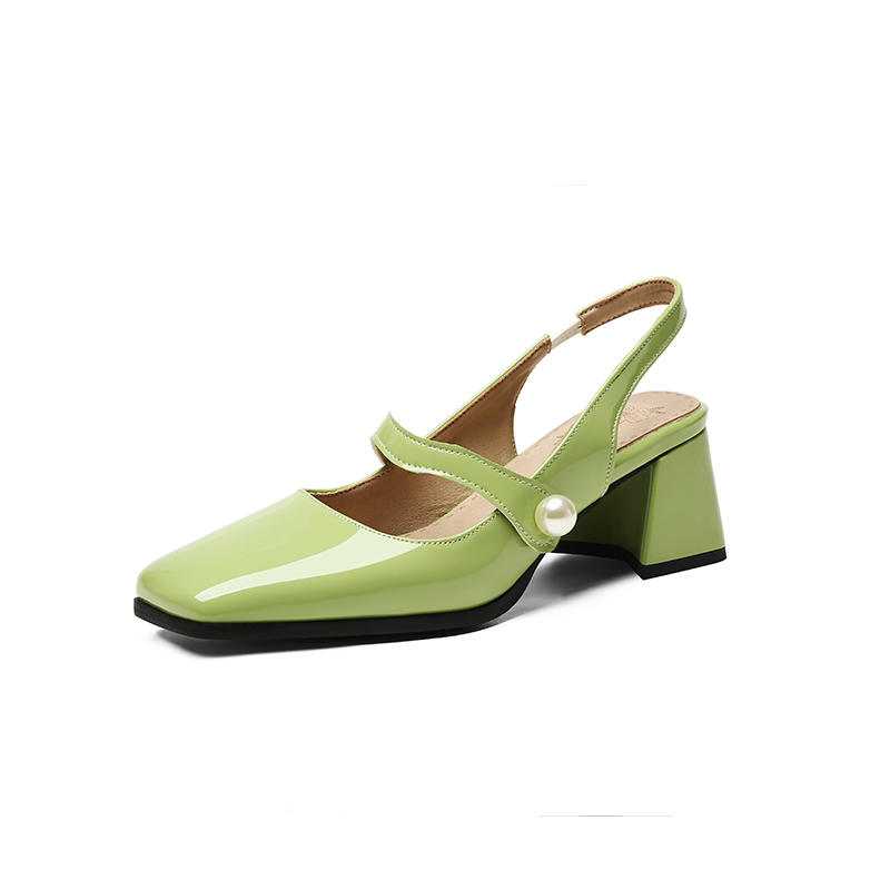Women's high-heeled sandals spring and summer new simple and comfortable thick heel large size light mouth bag head sandals