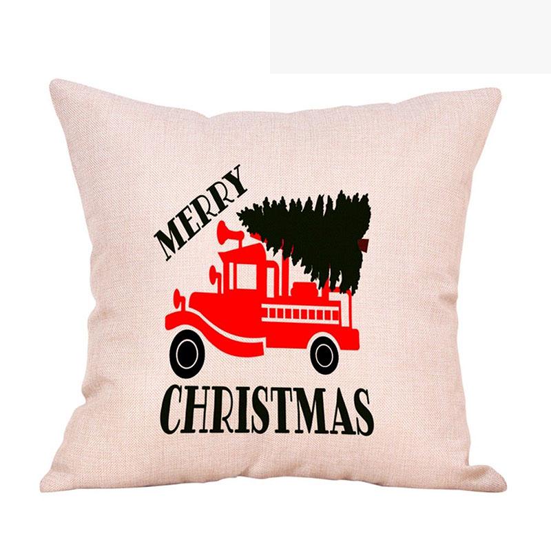 Luxurious 18'' Xmas Cotton Pillow Case Linen Cushion Cover For Merry Christmas Home Decoration
