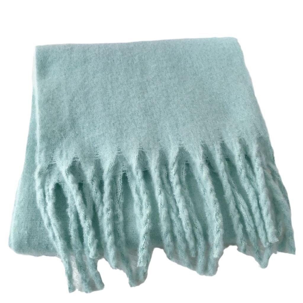 Scarf women's winter versatile enlarged thickened solid color shawl mohair warm scarf