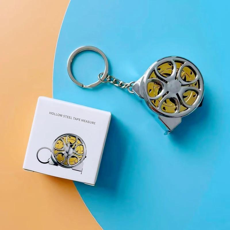 Mild Steel 2m Mini Tape Measure Portable Retractable Keychain Design for DIY Crafting Sewing Household Supplies