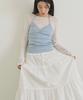 Lingseoul Cancan Shirring Long Skirt-Ivory