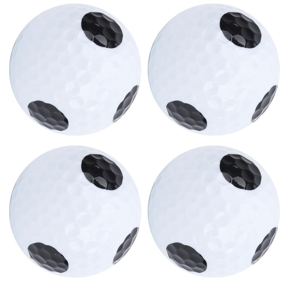 4 Stück Golf Putting Übung Doppelschicht Spielball Weiß Schwarz Ball Schwarzer Punkt Ball