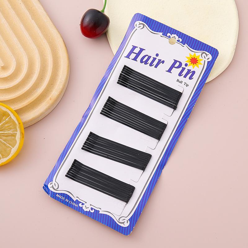 

Korean Style Black Thin Metal Hairpin - All-Match Hair Accessory for Women