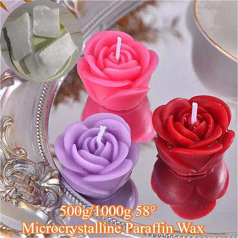 500g/1000g 58° Microcrystalline Paraffin Wax Handmade DIY Make Scented Candles Candlestick Wax Microcrystalline Paraffin Wax