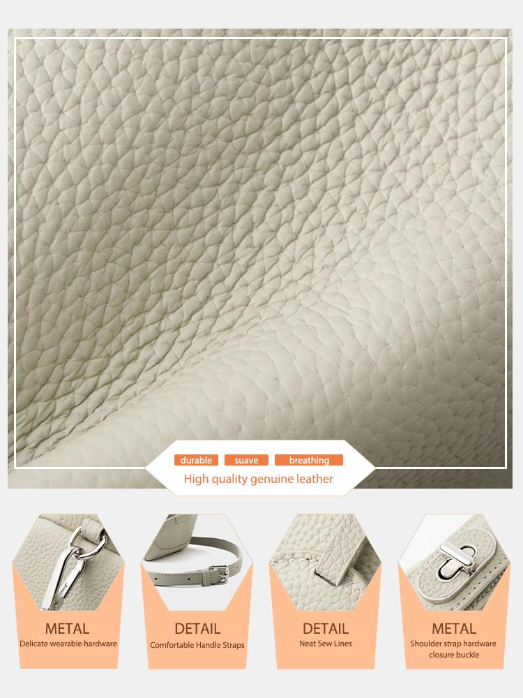 Women's Genuine Leather Shoulder Bag Tassel Boston Bag Trendy