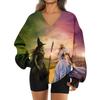 Women's Loose And Comfortable V-neck Sportswear Long-sleeved Sweatshirt Daily Matching Clothes