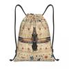 Custom Hieroglyphics Egyptian Cat Bastet Drawstring Bag Men Women Lightweight Sports Gym Storage Backpack