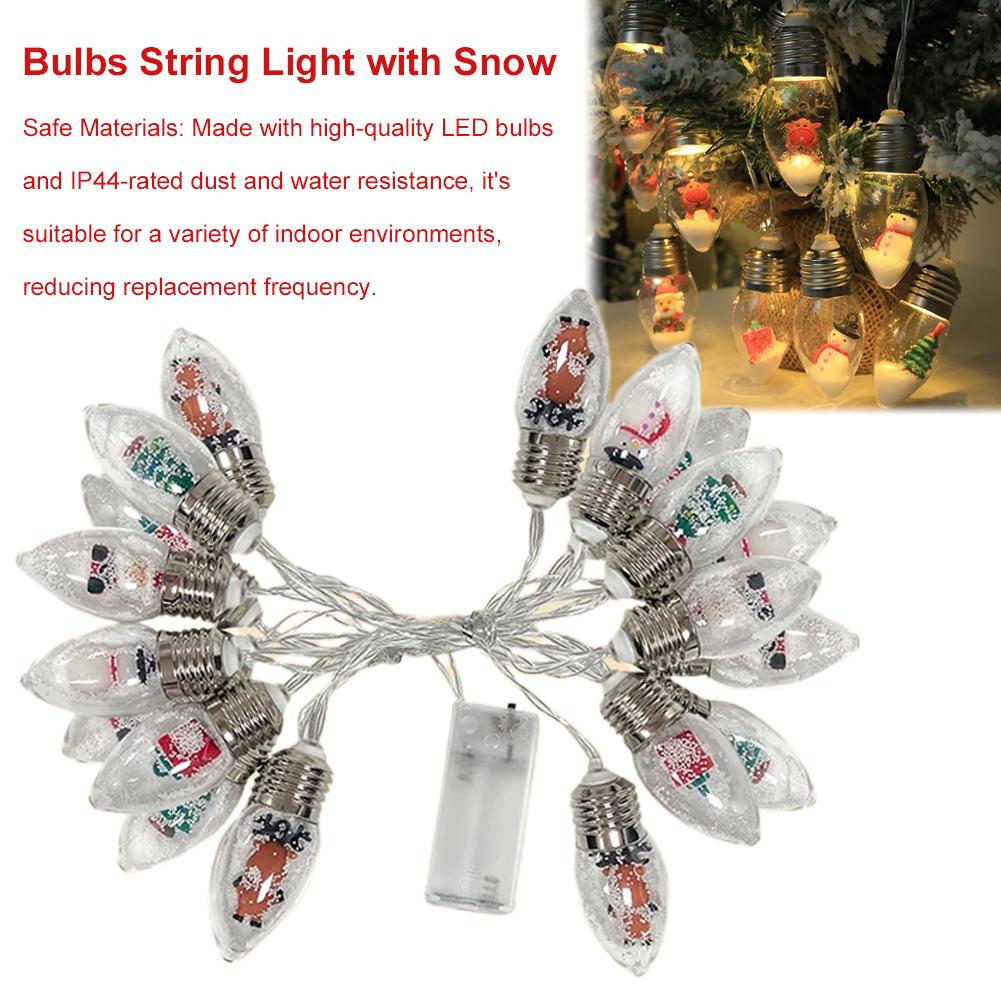 1M 6 Lamp - Battery Box Style Christmas LED Bulb Lamp Christmas Tree Decorative Light String Bedroom Christmas Lantern String