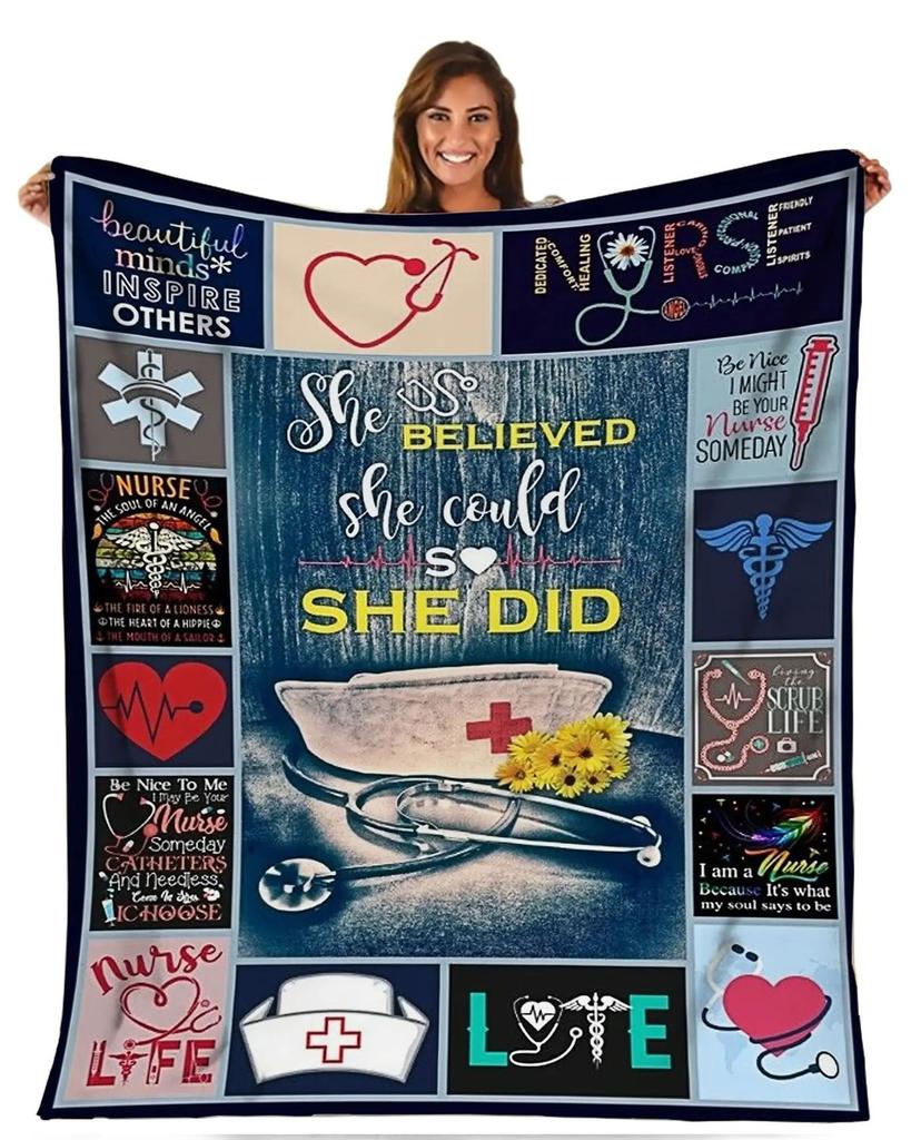 Nurse Gift Blanket Soft Flannel Blanket Nurse Graduation Gift Blanket