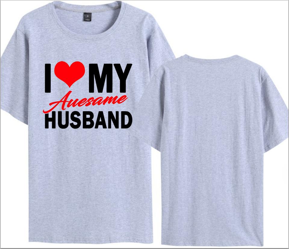I Love My Awesome Wife Husband T Shirts Honeymoon Couple Outfits Dating Couples Anniversary Gifts Unisex Women Oversized Tops Tee