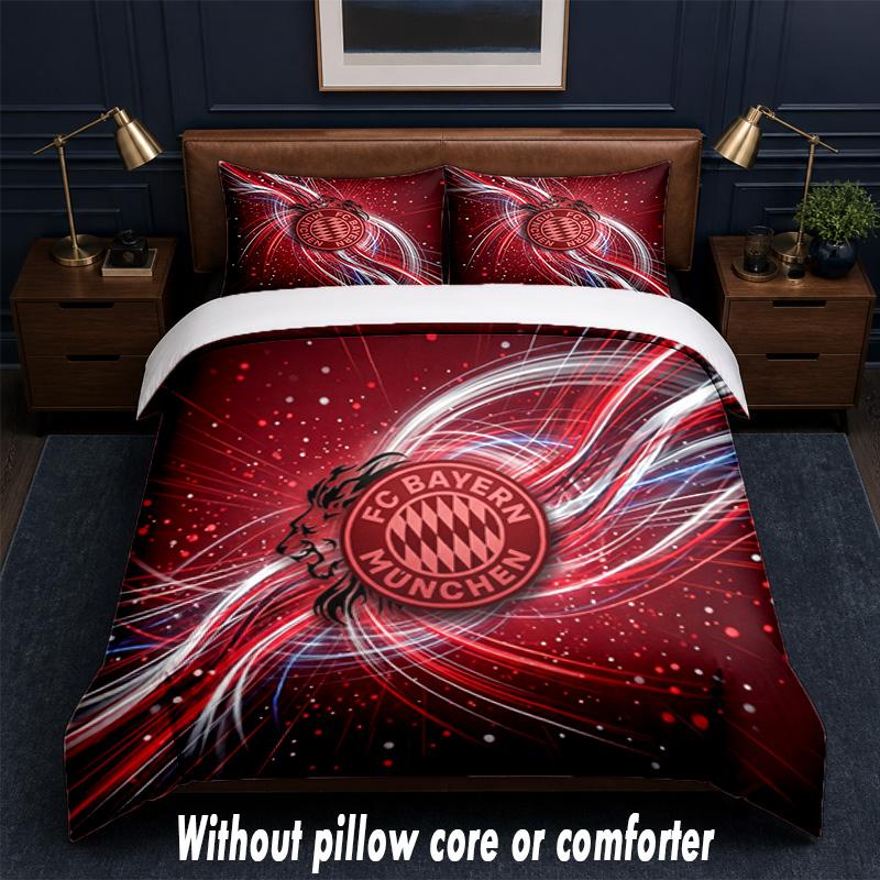 Set Biancheria da Letto Design Bayern Monaco 1 Copripiumino + 2 Federe Morbido Traspirante Biancheria da Letto per la Casa