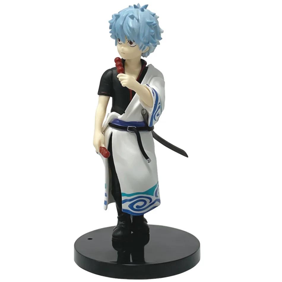 Anime 13cm Silver Soul Pvc Statue Sakata Gintoki Katsura Kotarou Doll Collection Desktop Jewelry Children's Oliday Gifts
