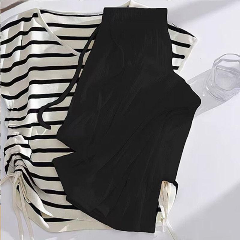 High Waist Ice Silk Wide Leg Pants Women Summer Breathable Casual Comfortable Floor Length