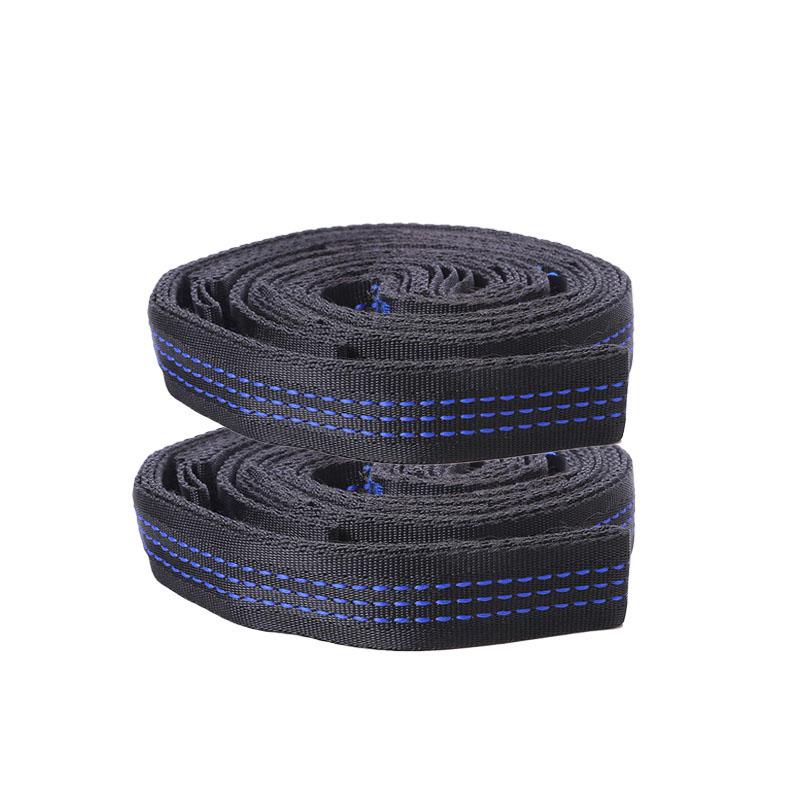 2Pcs Hammock Straps Special Reinforced Polyester Straps 5 Ring High Load-Bearing Barbed Black Outdoor Camping Hammock Straps