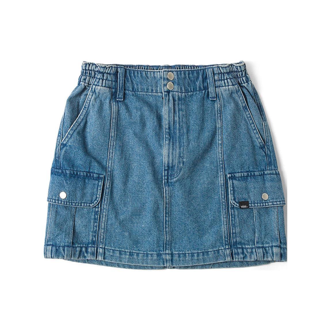 

New Vans Denim Short Skirts Women s Blue VN000GJE7W6 L
