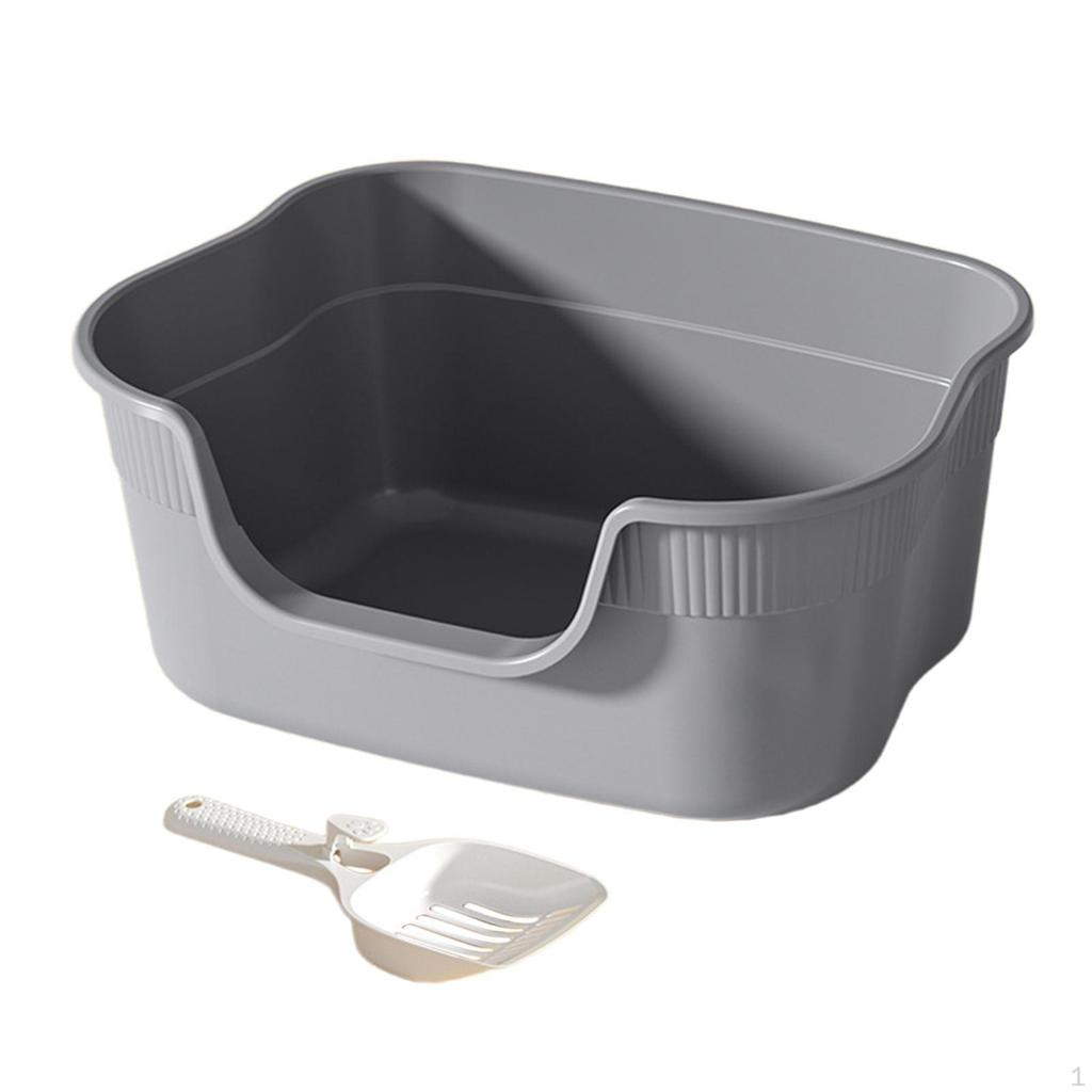 Cat Litter Box for Small and Large Cats Pet Supplies Kitty Pan Tray Toilet Sandbox