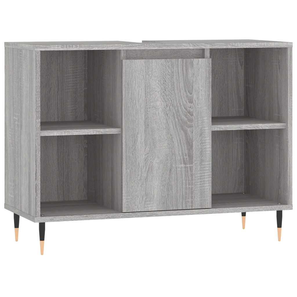 3 Piece Bathroom Furniture Set Gray Sonoma Particleboard