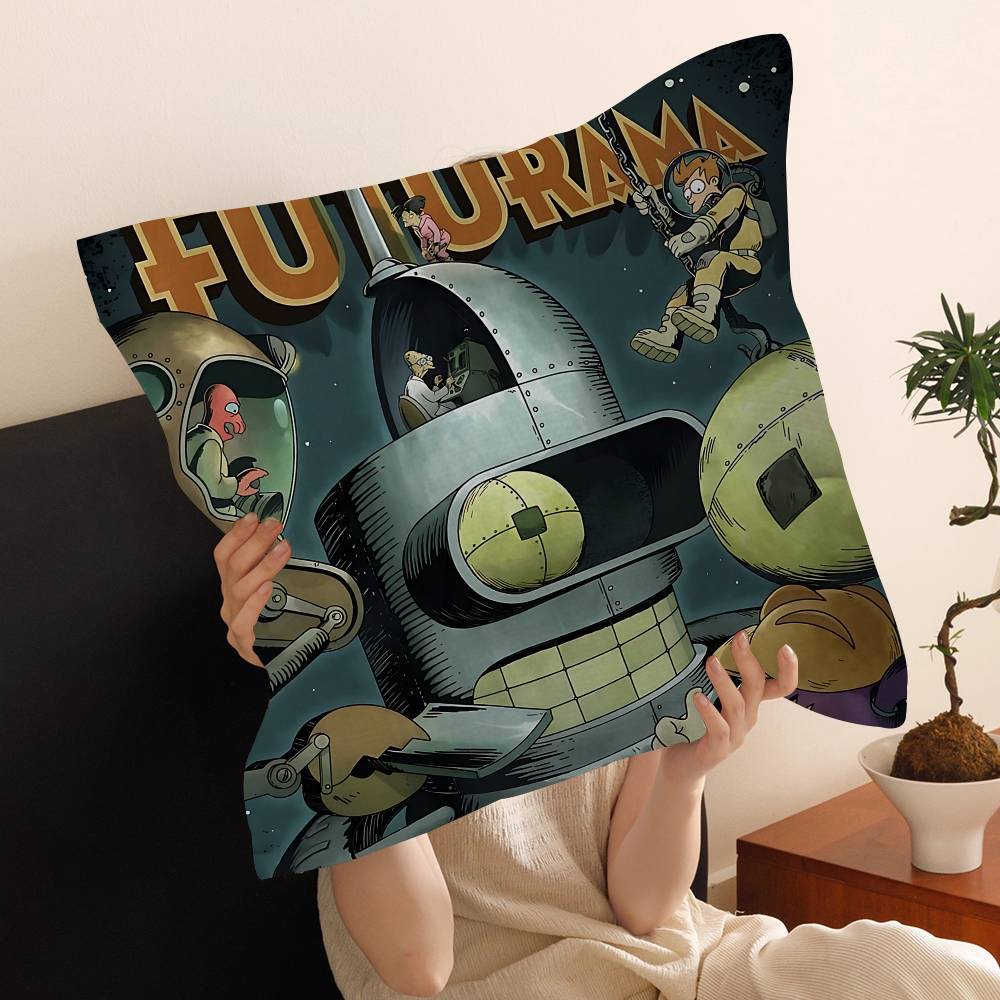 Cartoon F-Futuramas Personalized Picture Text Home Decorative Pillows Household Gifts 45X45Cm
