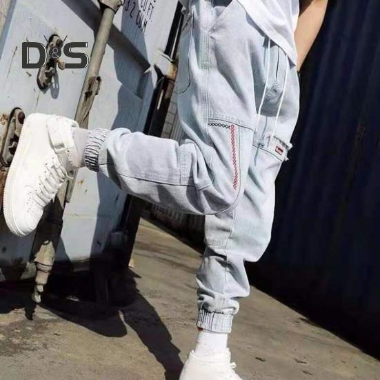 Pánske háremové nohavice Šnúrka v páse Elastické Vrecká s páskou nad členkami Jednofarebná Veľká veľkosť Voľná ​​Hip Hop Ležérne Streetwear Leto Jar Cargo Nohavice